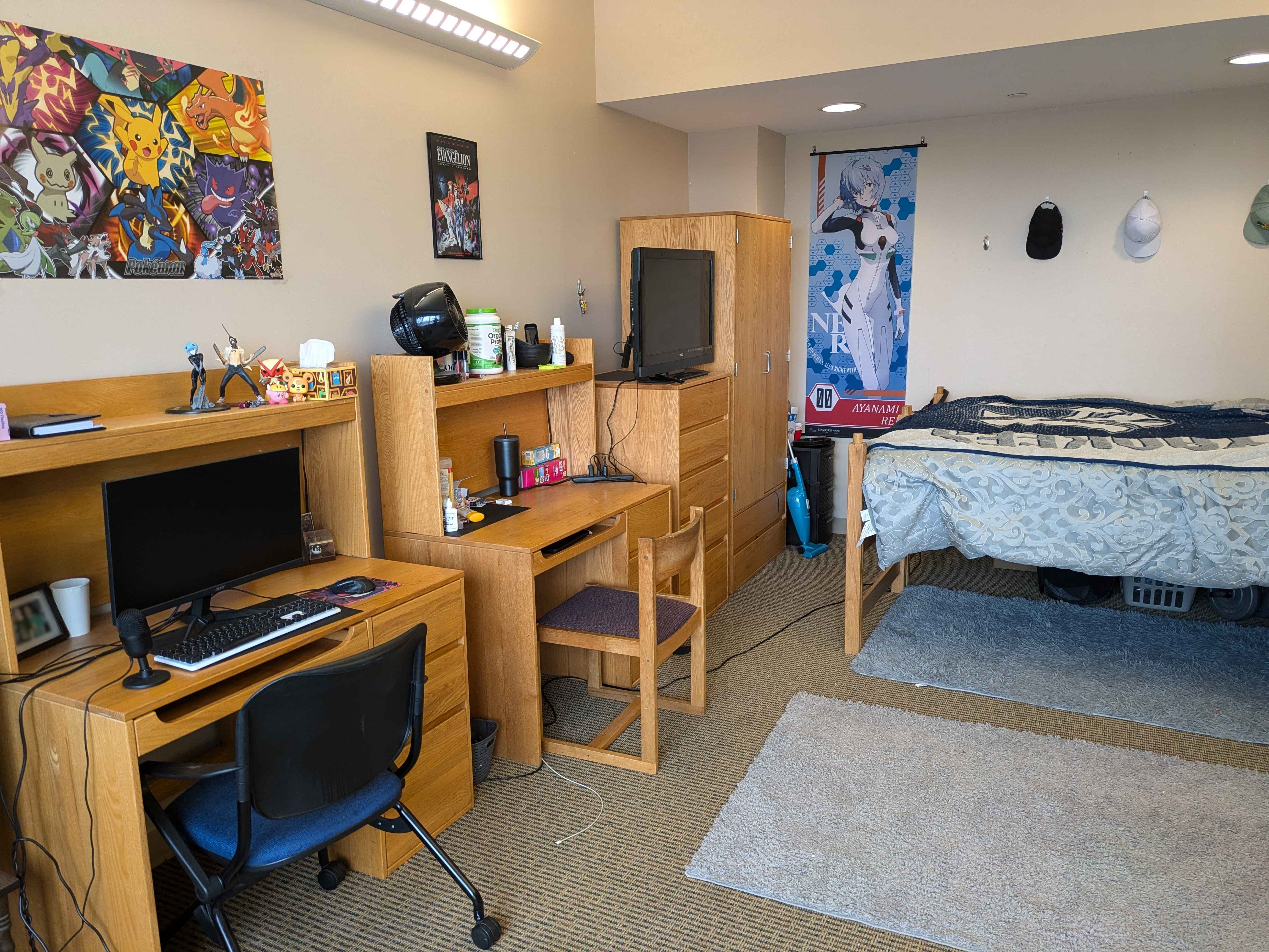 Wide photograph of the real room